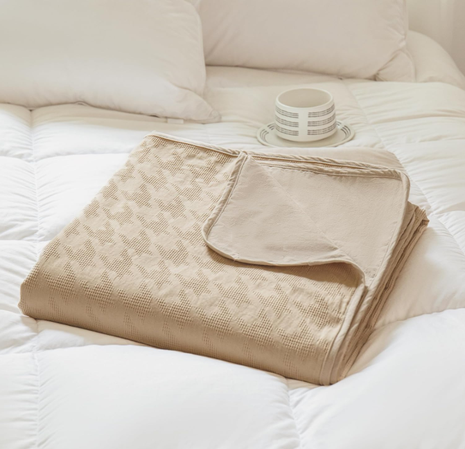 Bauurs 100% Cotton Waffle Houndstooth Blanket Bauurs 100% Cotton Waffle Houndstooth Blanket